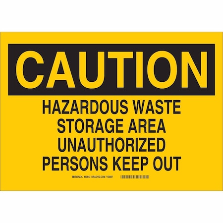 Brady Caution Sign, 10 in H, 14 in W, Rectangle, English, 40843 40843